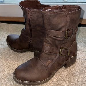 Brown Vegan Leather Boots